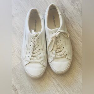 Madewell Sidewalk Low-Top Sneakers in Leather white womens 8, men’s 6.5